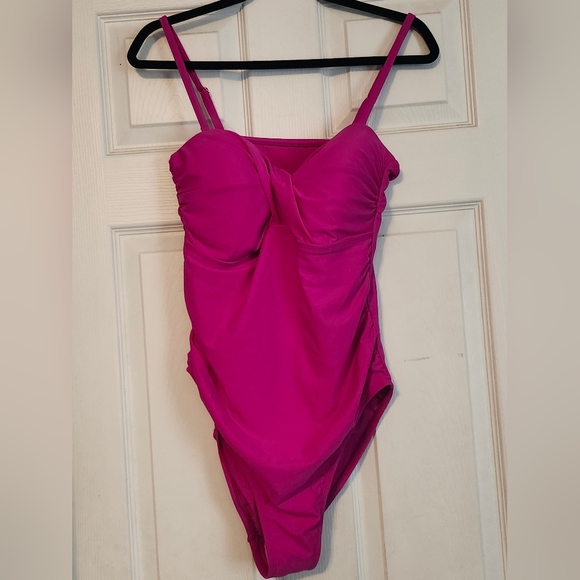 Hot pink 1 piece bathing suit - Picture 1 of 4
